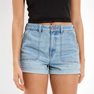 American Eagle Outfitters Light Blue Mom Jean Shorts High-Waisted Women’s 10